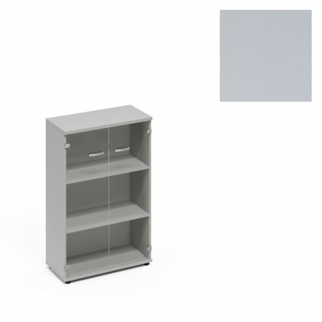 Шкаф средний со стеклом Юнитекс А4 (78x36.4x119.4) А4 9366 СЕ серый