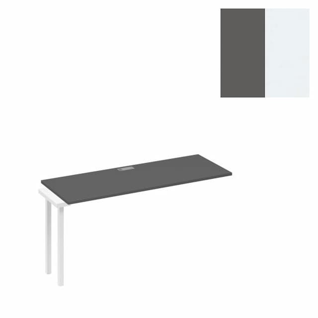 Секция стола Юнитекс А4 (160) рабочей станции опоры QUATTRO А4 Б4 005-1 АР (160x60x75) антрацит премиум/металлокаркас белый