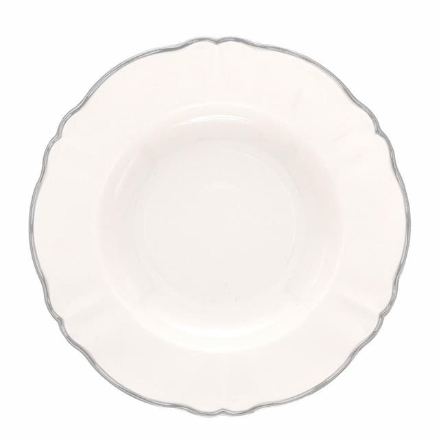 Тарелка глубокая Ø 23 см Bitossi Parisienne PAR03006 (цвет молочный, с платиновым ободком)