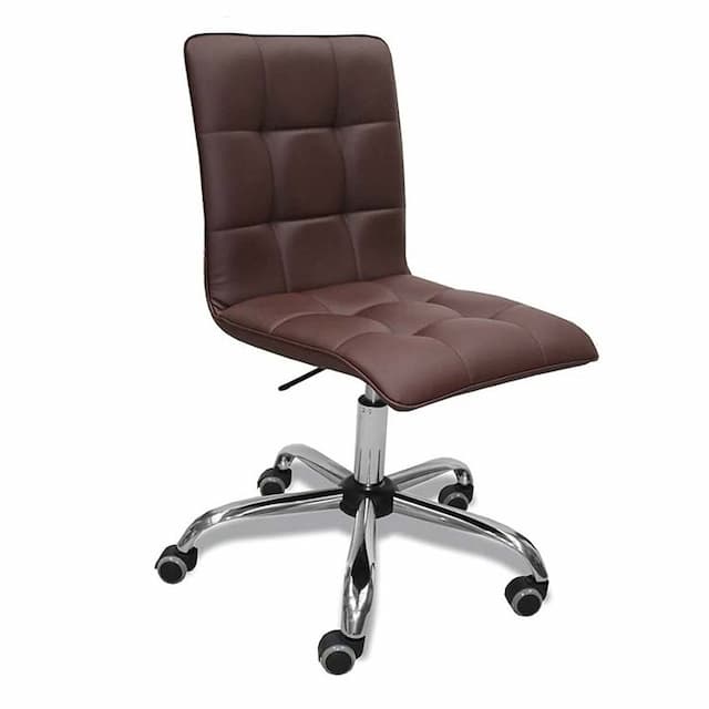 Кресло для персонала Мирэй Мишель хром (коричневый) пиастра, Velutto экокожа Oregon