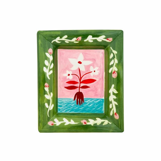 Блюдо прямоугольное 20,5x17 см Bitossi Con Amore FTB02002 Fiori bianchi