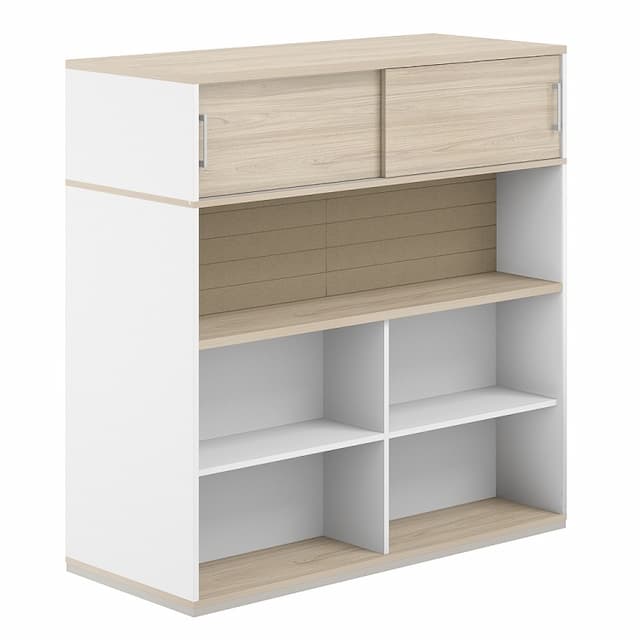 Стеллаж-комбо 1238 двухсторонний Norden Allegro AG.254.440.664.BG с антресолью и экраном тканевым высоким