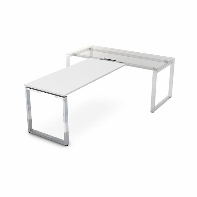 Брифинг приставка АЛСАВ Gloss line НБП-О.009 белый премиум/металл глянец